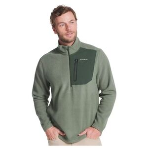 EDDIE BAUER Men's Cloud Performance Quarter-Zip Jacket MED LT. GREEN BNWT SO